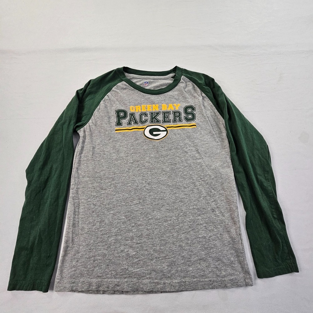 Green Bay Packers NFL Long Sleeve Cotton Blend T-Shirt Youth L